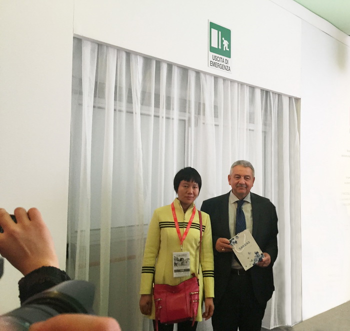 Group photo with Mr. Duccio, chairman of Bologna International Exhibition Group